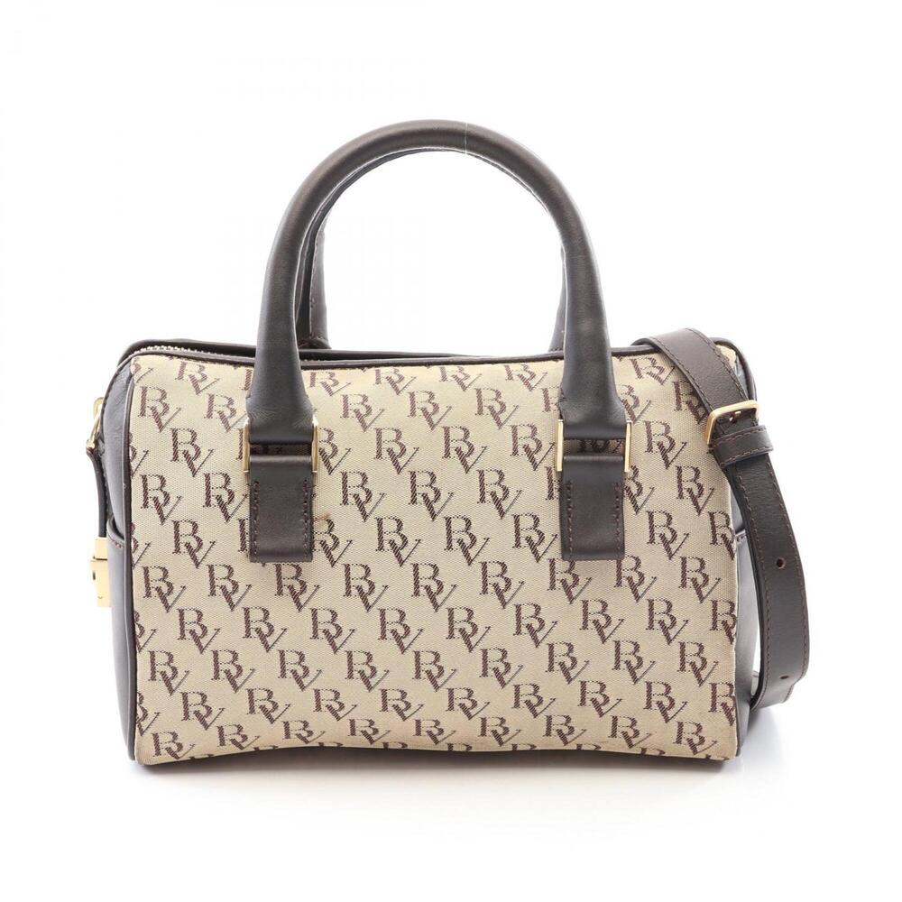 Bottega Veneta 2-way handbag, canvas and leather, women's, beige/brown.